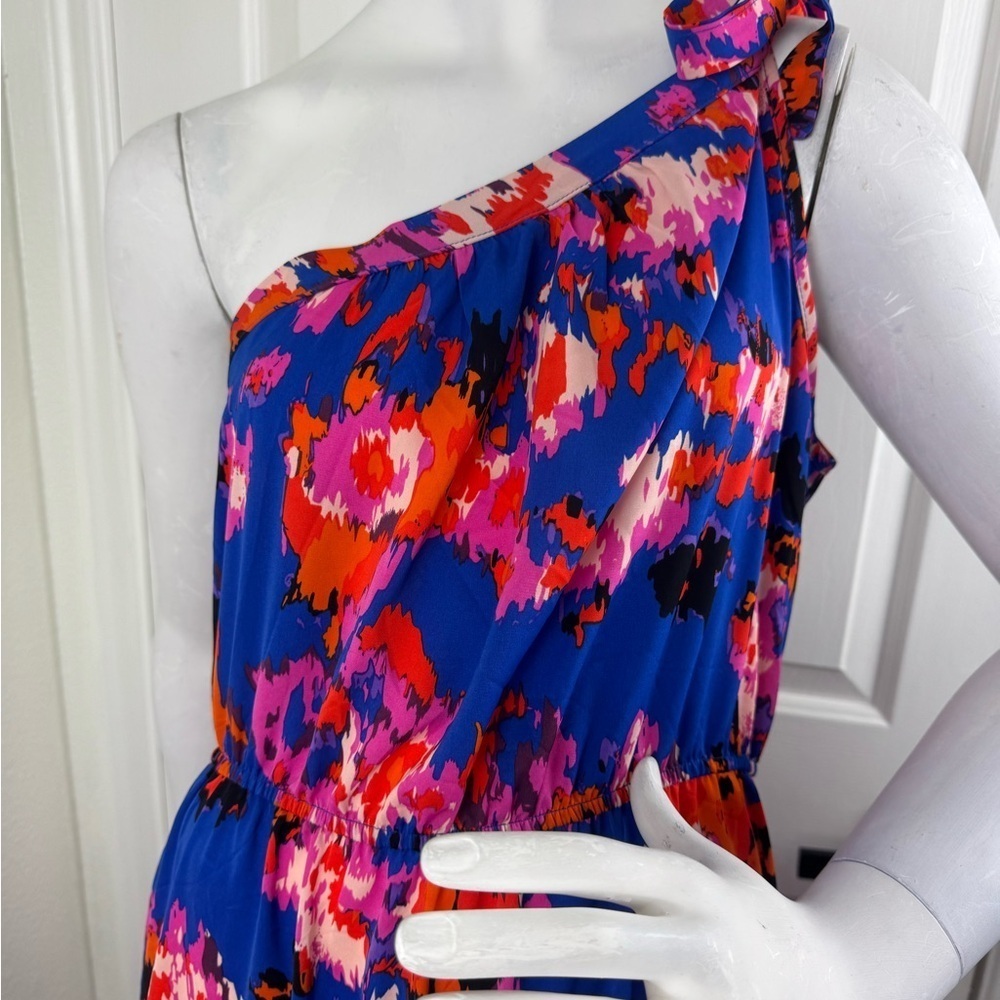 Pretty Garden Floral Maxi Dress in Blue and Red Size Large I#107 - Picture 7 of 12